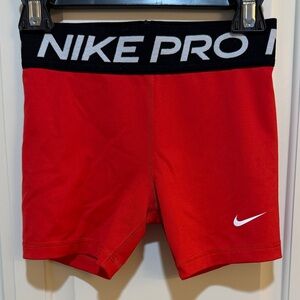 Girls’ Nike Red & Black Pro Kids Compression Shorts